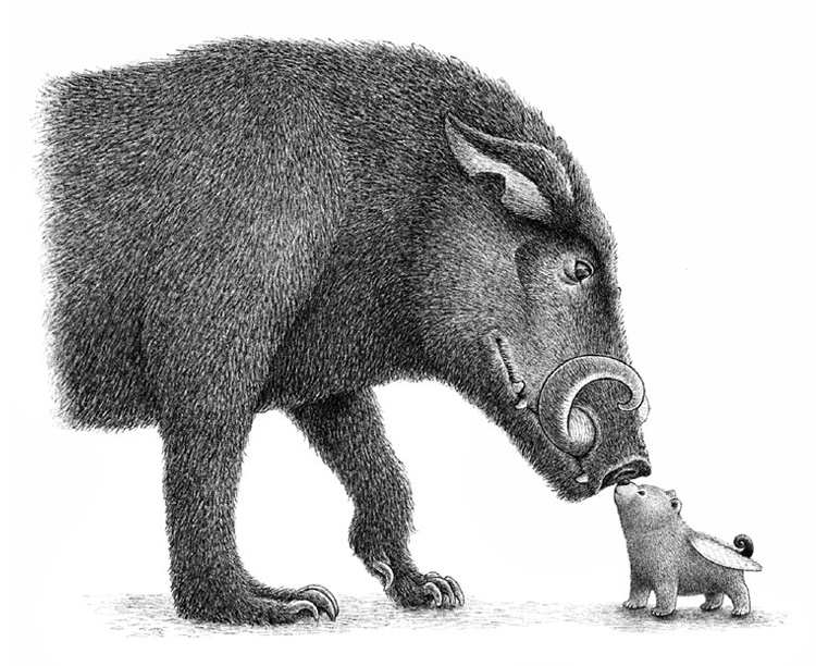 Illustration of Duuzuu and Quinby reuniting